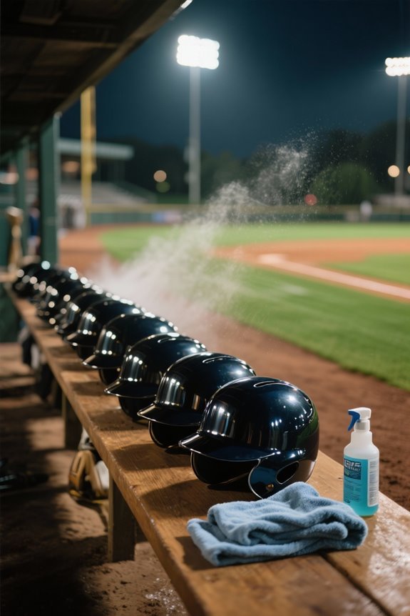 cleaning batting helmets effectively