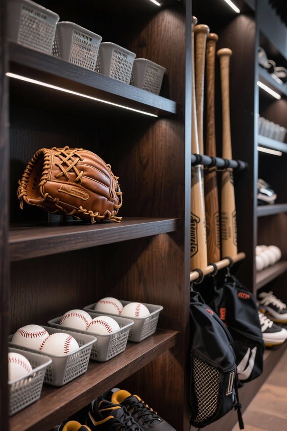 ideal baseball equipment storage